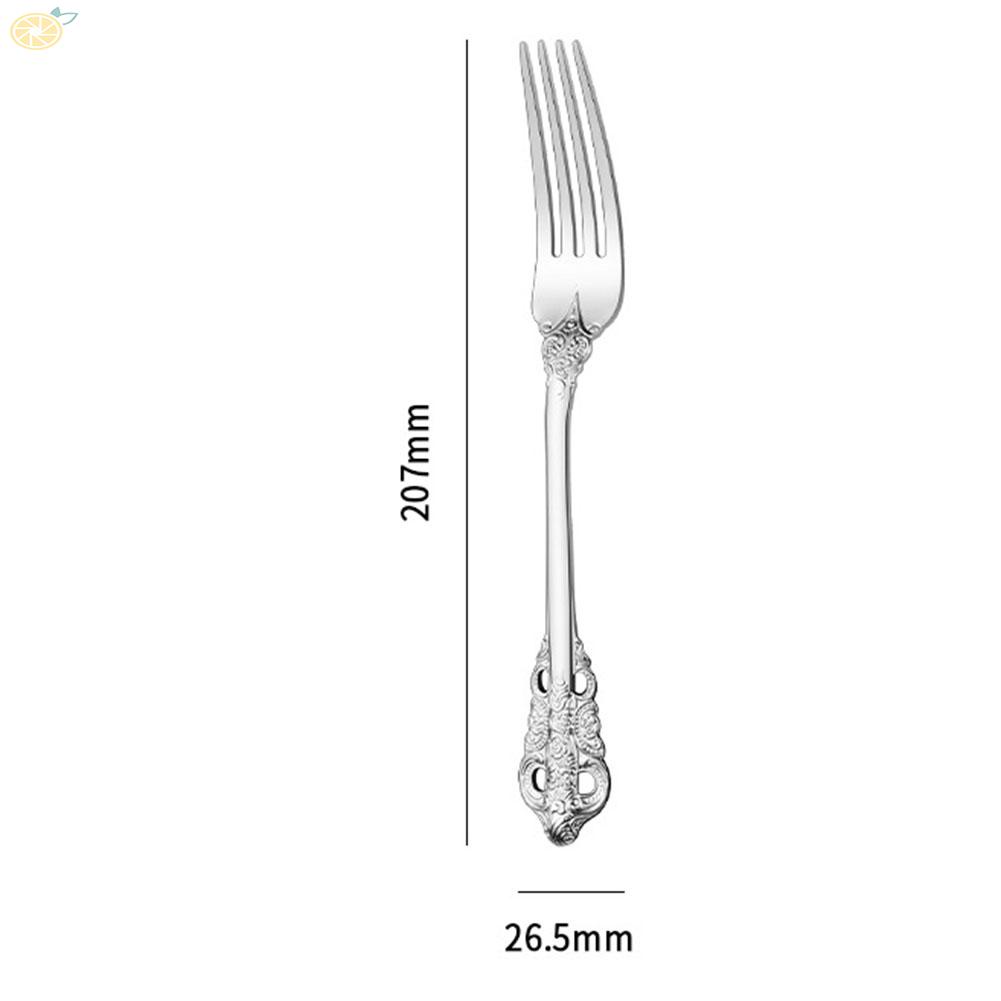 【VARSTR】Dinner Fork Polished Reliable Rust Resistant Sliver Stainless Steel Vintage