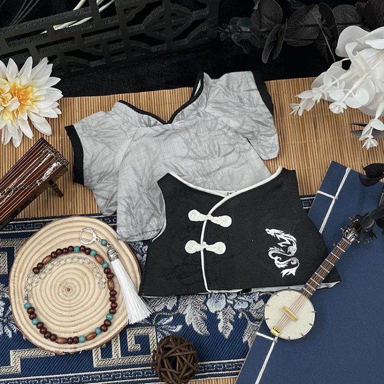Bộ Quần Áo Hán Phục Bằng Vải Cotton 20cm Phong Cách Trung Hoa Dành Cho Búp Bê Em Bé Không Đóng Băng Hàng Có Sẵn Miễn Phí Vận Chuyển