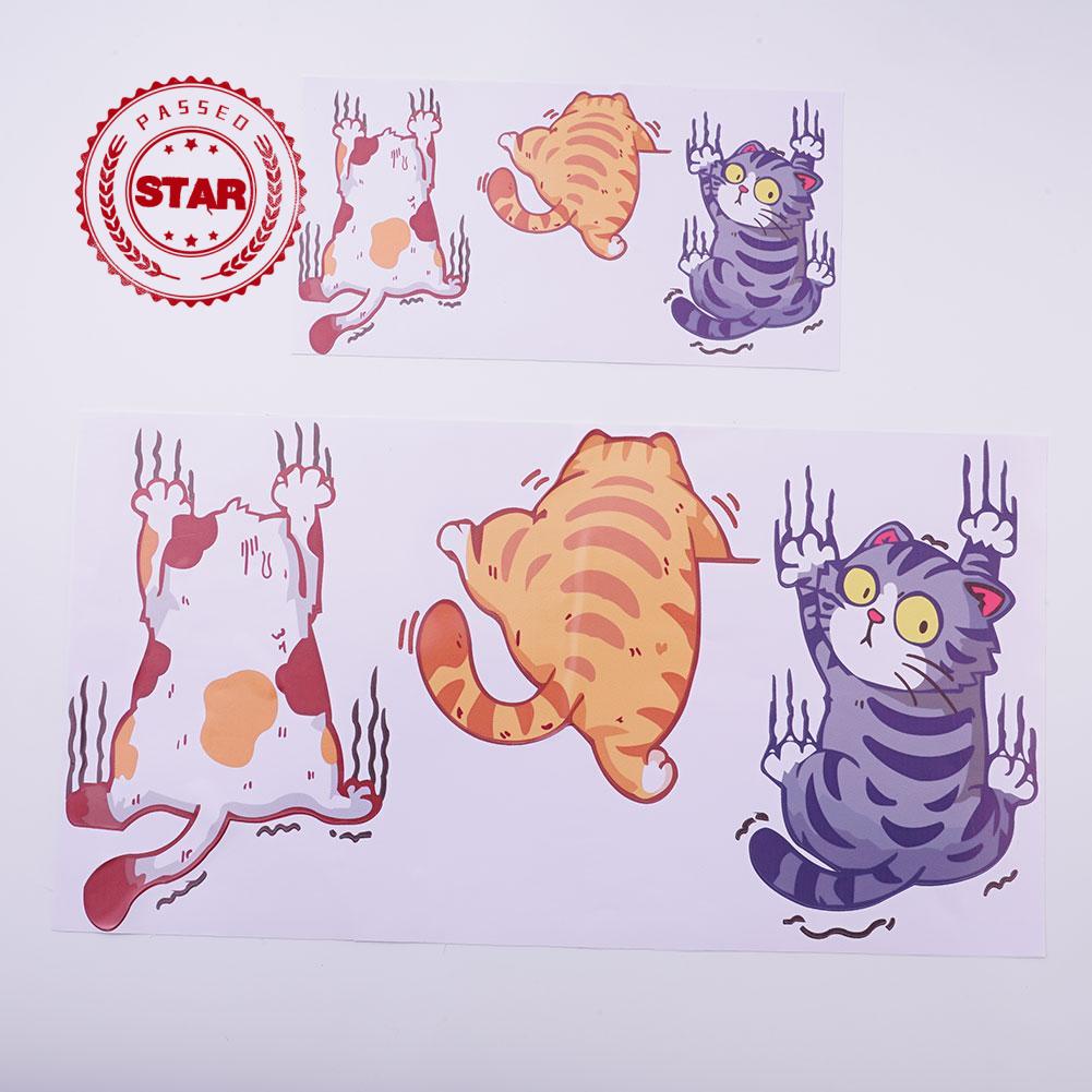 Miếng Dán Trang Trí Xe Hơi Hình Mèo Vui Nhộn Sáng Tạo W3A7