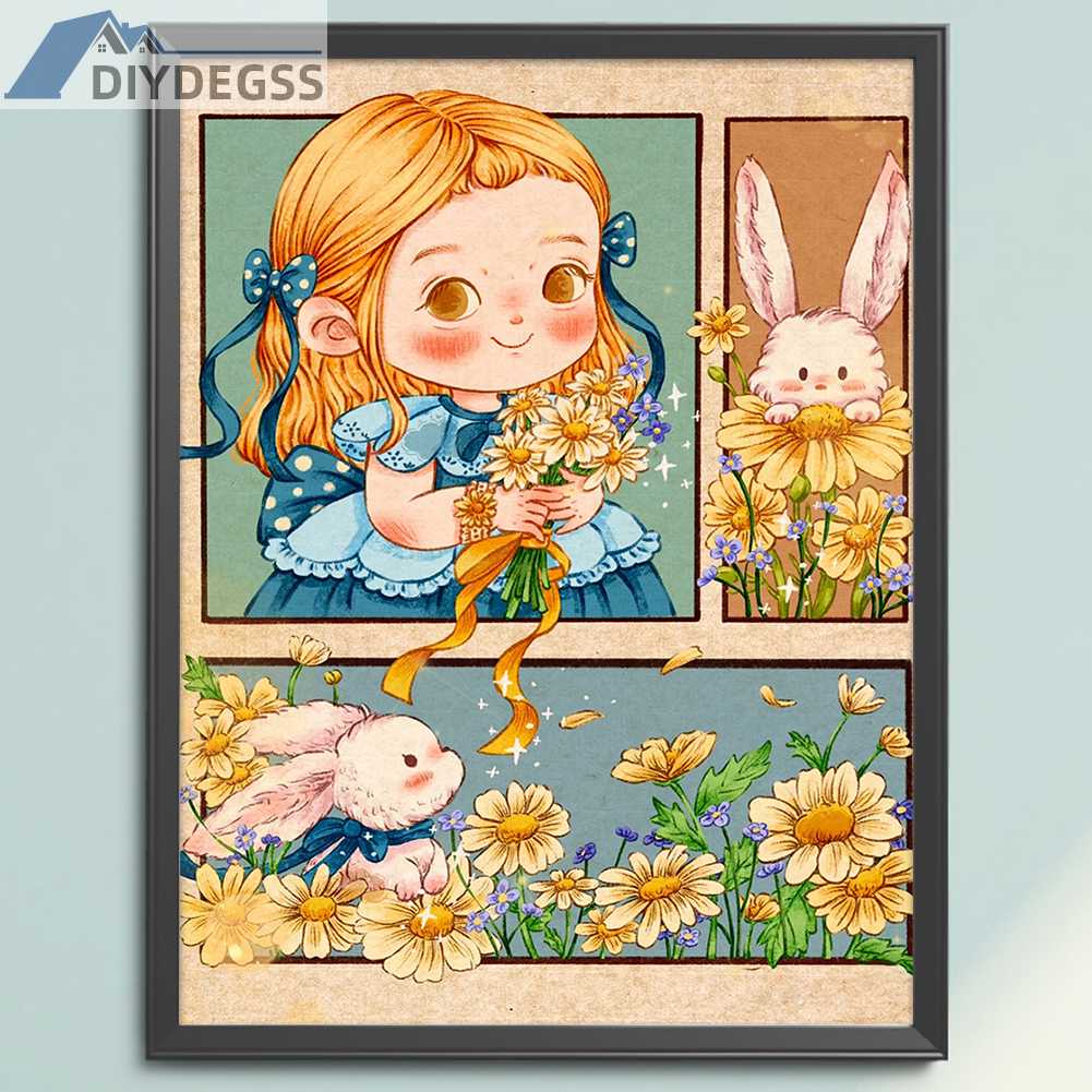 Toàn Bộ Bộ Tranh Thêu Chữ Thập 11CT Bằng cotton Thân Thiện Với Môi Trường Hình Cô Gái