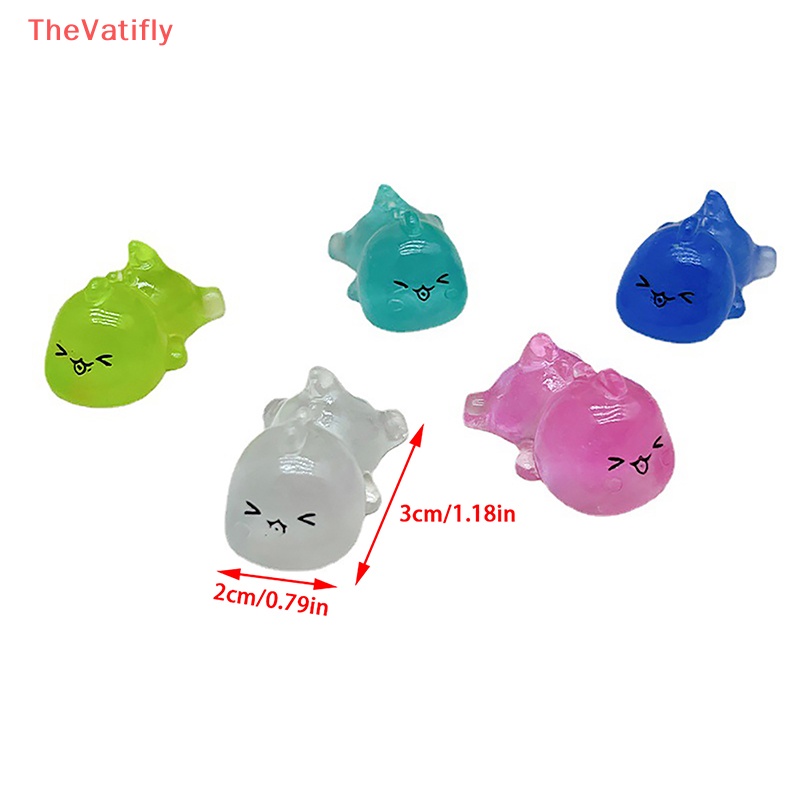 [Thevalifly] Bộ 2 Bông Tai Nhỏ Bằng Nhựa Resin Phát Sáng Kiểu Dáng Ngẫu Nhiên