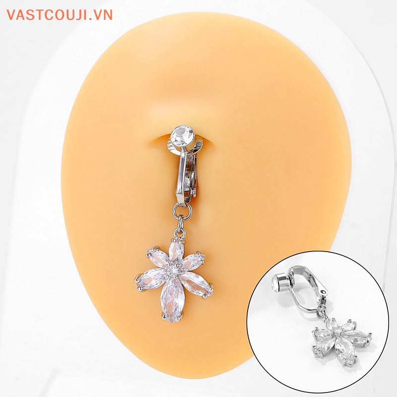 Khuyên Rốn Đính Đá Zircon Giả Bằng Thép Thời Trang Cho Nữ