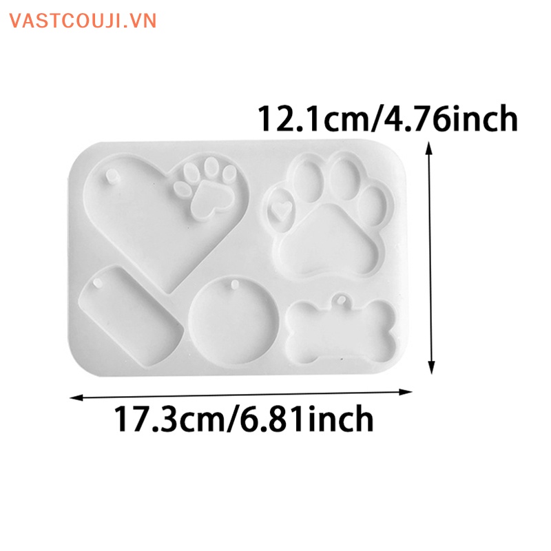 Khuôn Silicon Làm Móc Khóa / Mặt Dây Chuyền Hình Khúc Xương Cún VASTJI DIY