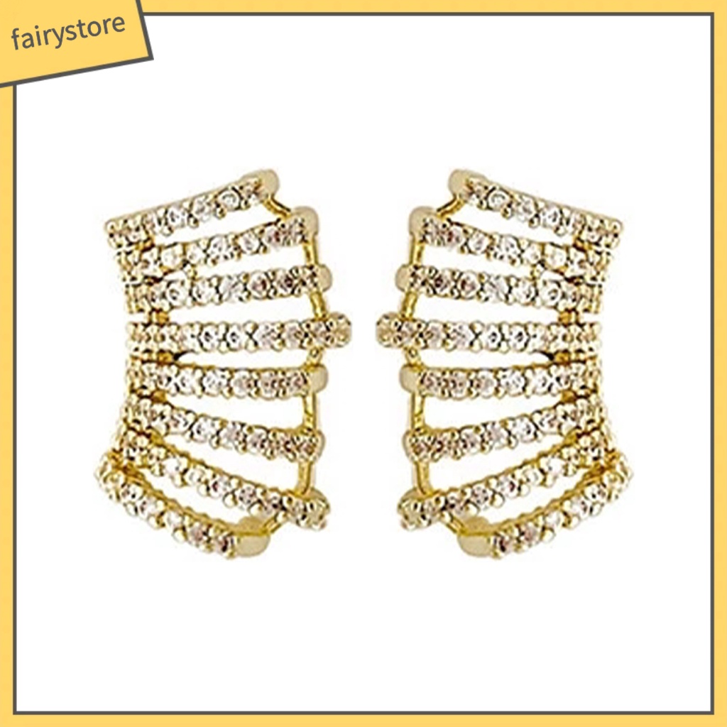 1 Đôi Bông Tai Đính Đá Lấp Lánh Dành Cho Nữ