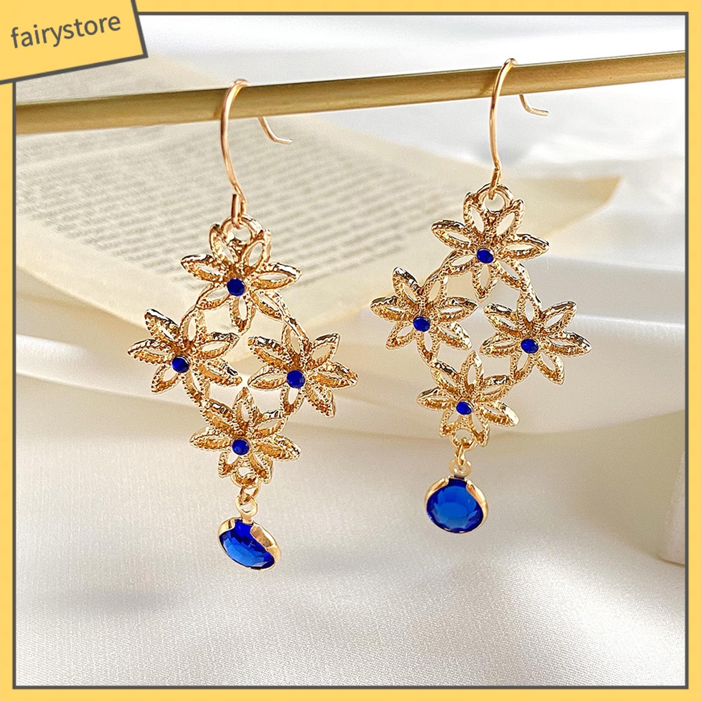 1 Cặp Bông Tai Móc Hình Hoa Rỗng Phong Cách Bohemian