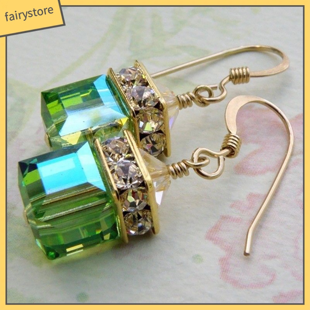 Đôi Khuyên Tai Đính Đá Nhân Tạo Thời Trang Dành Cho Nữ