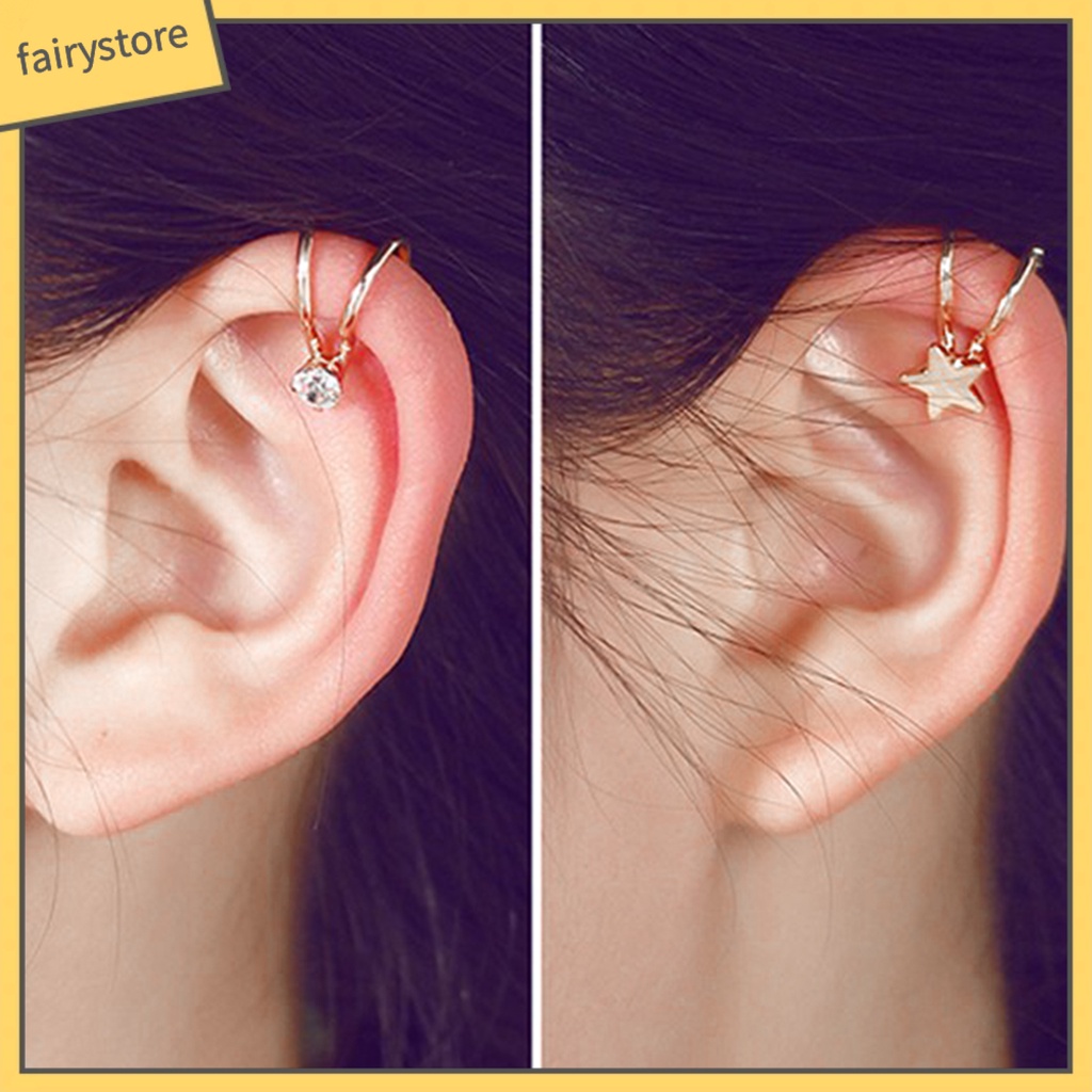 1 Khuyên Kẹp Vành Tai Chữ U Hình Ngôi Sao Tinh Tế