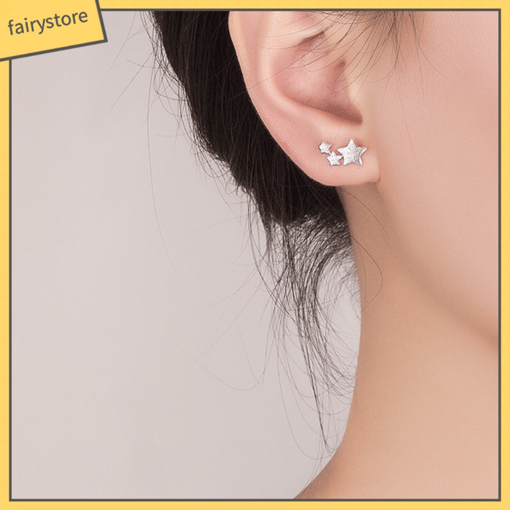 1 Đôi Bông Tai 3 Ngôi Sao Thanh Lịch Dễ Thương