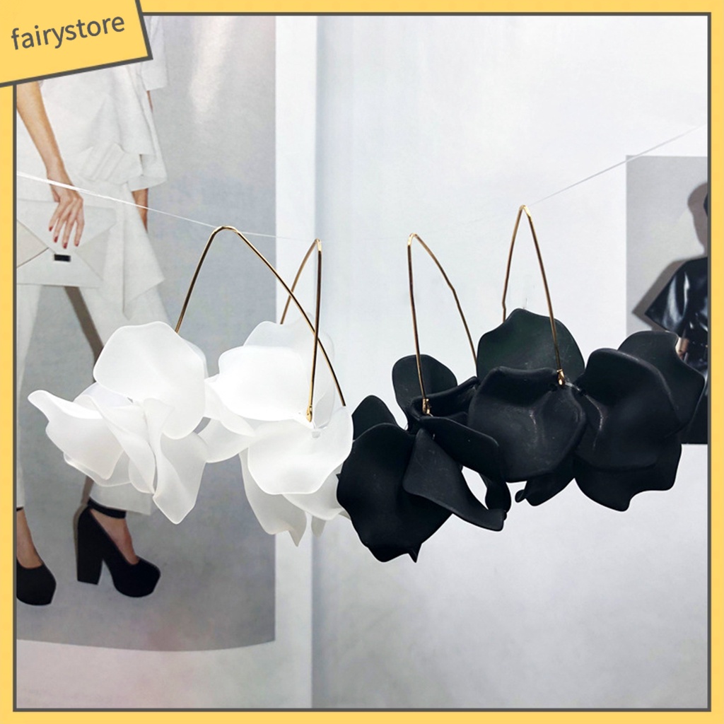1 Đôi Bông Tai Móc Hình Cánh Hoa Handmade Phong Cách Bohemian