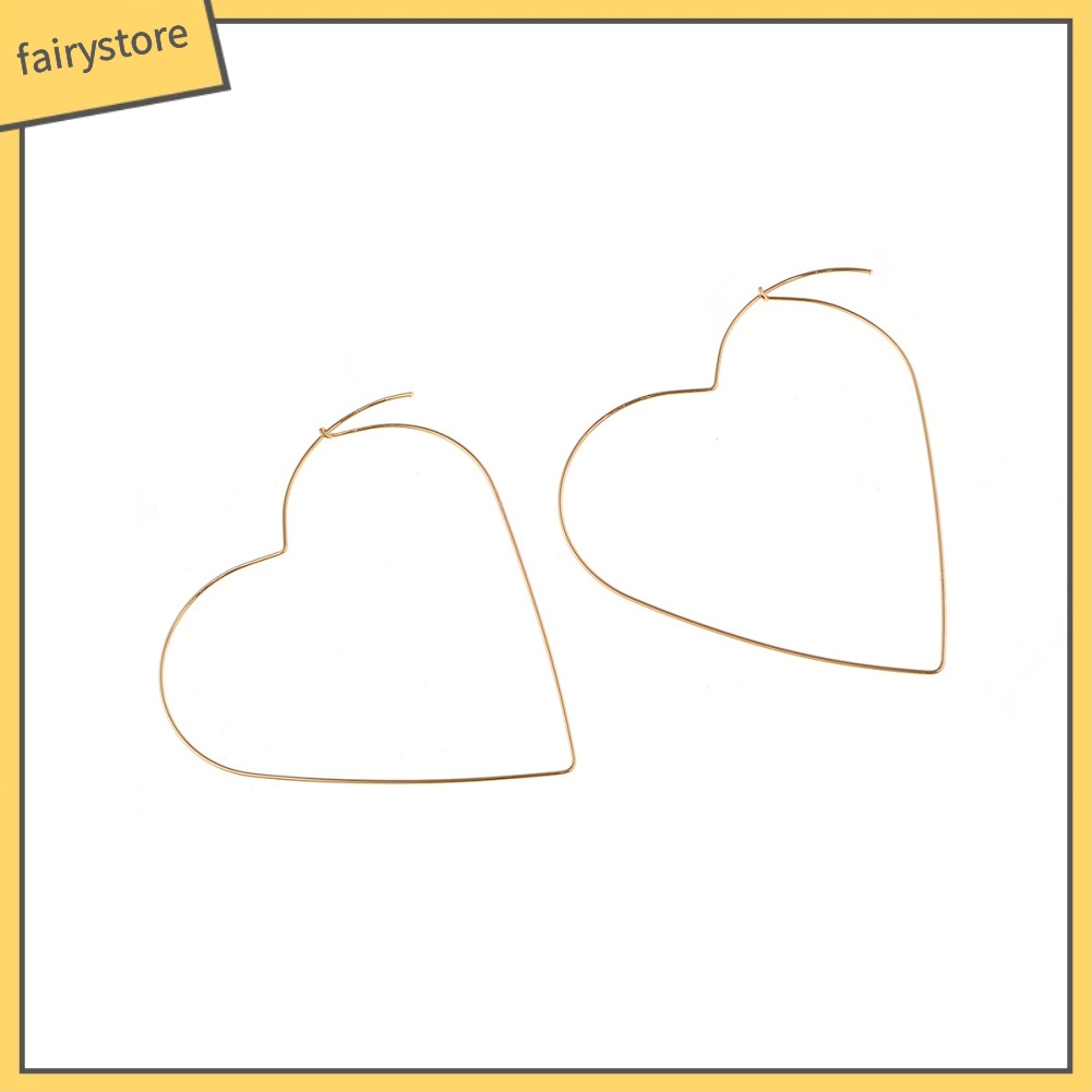 Bông Tai Hình Ngôi Sao / Trái Tim Cỡ Lớn Đơn Giản Thời Trang Cho Nữ