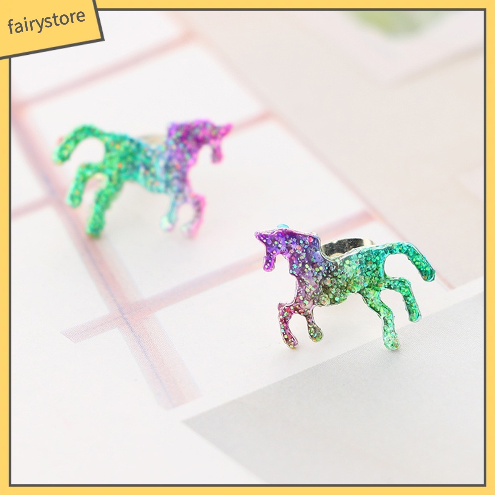 Bông Tai Hình Kỳ Lân Nhiều Màu Lấp Lánh Quyến Rũ Cho Nữ