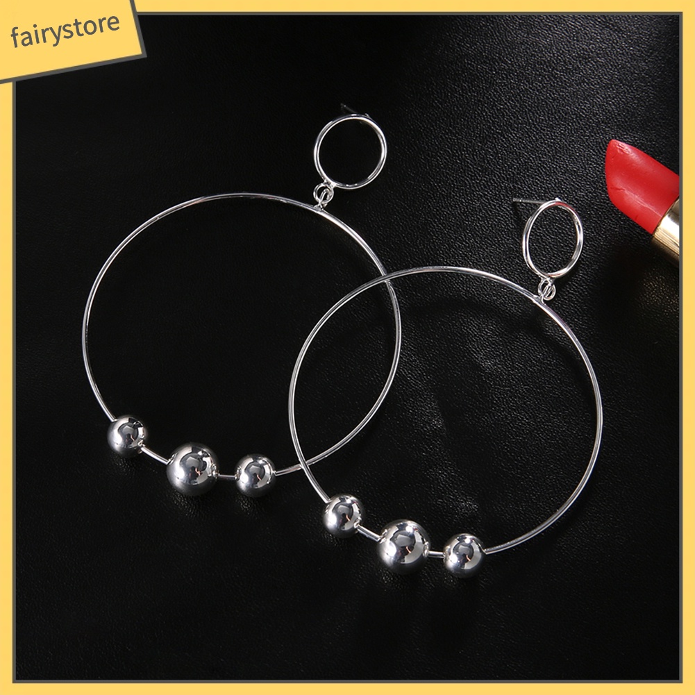 Khuyên Tai Dạng Vòng Tròn Lớn Đính Hạt Thời Trang Cho Nữ