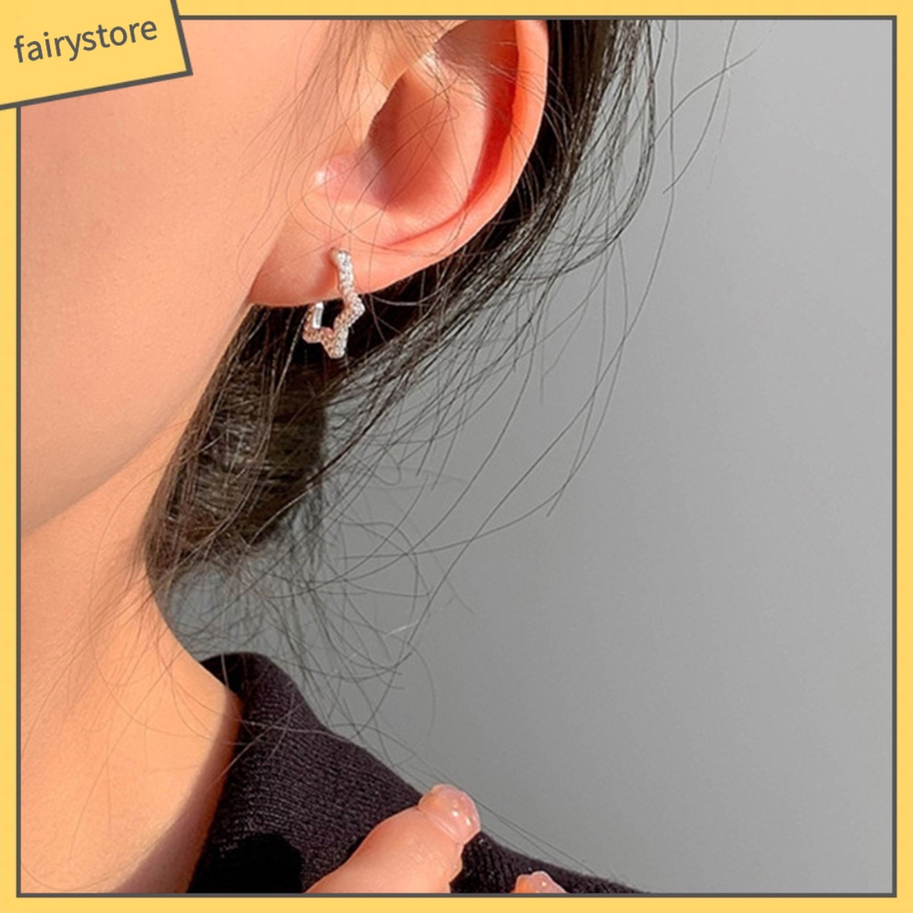 [FRO] 1 Đôi Bông Tai Thời Trang Sáng Bóng Hình Ngôi Sao Lấp Lánh Phong Cách Punk Mặc Hàng Ngày Cho Nam Và Nữ Dating