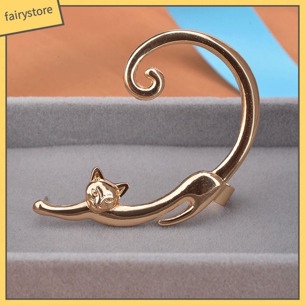 1 Khuyên Vành Tai Hình Mèo Hoạt Hình Dễ Thương Cho Nữ