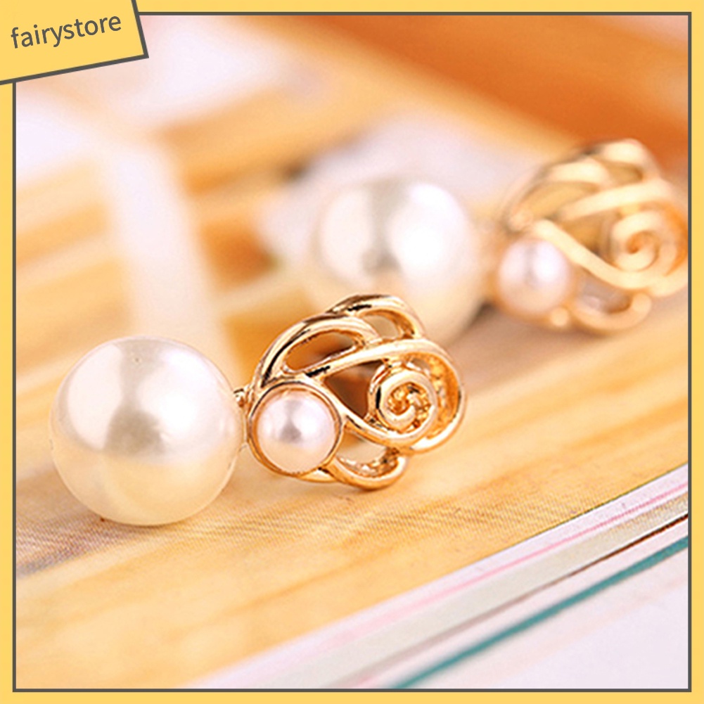 Bông Tai Đính Ngọc Trai Giả Thời Trang Dành Cho Nữ