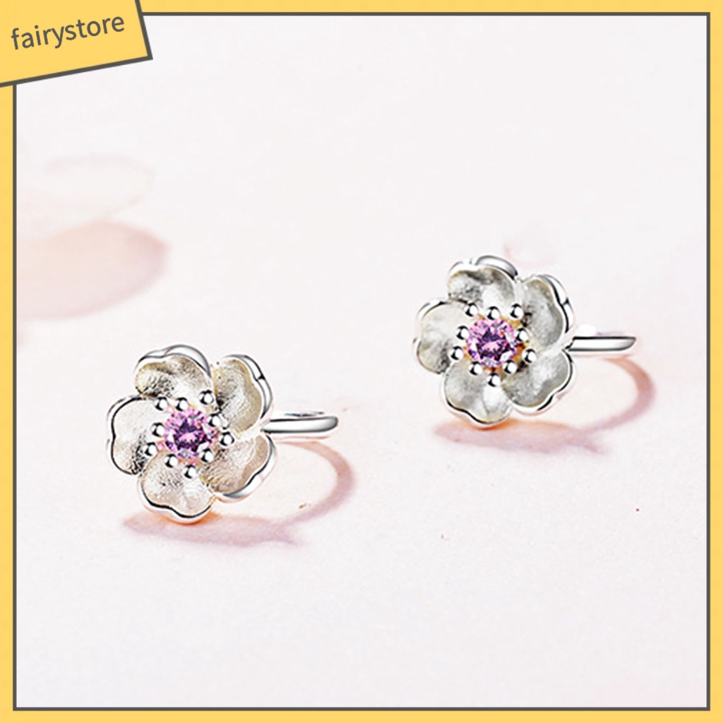 1 Đôi Bông Tai Hình Trái Cherry Đính Đá Phong Cách Hàn Quốc Thời Trang