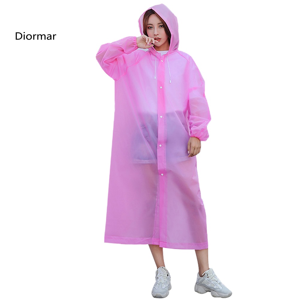 Áo Mưa Có Mũ Trùm Chống Nước Phối Dây Rút Unisex