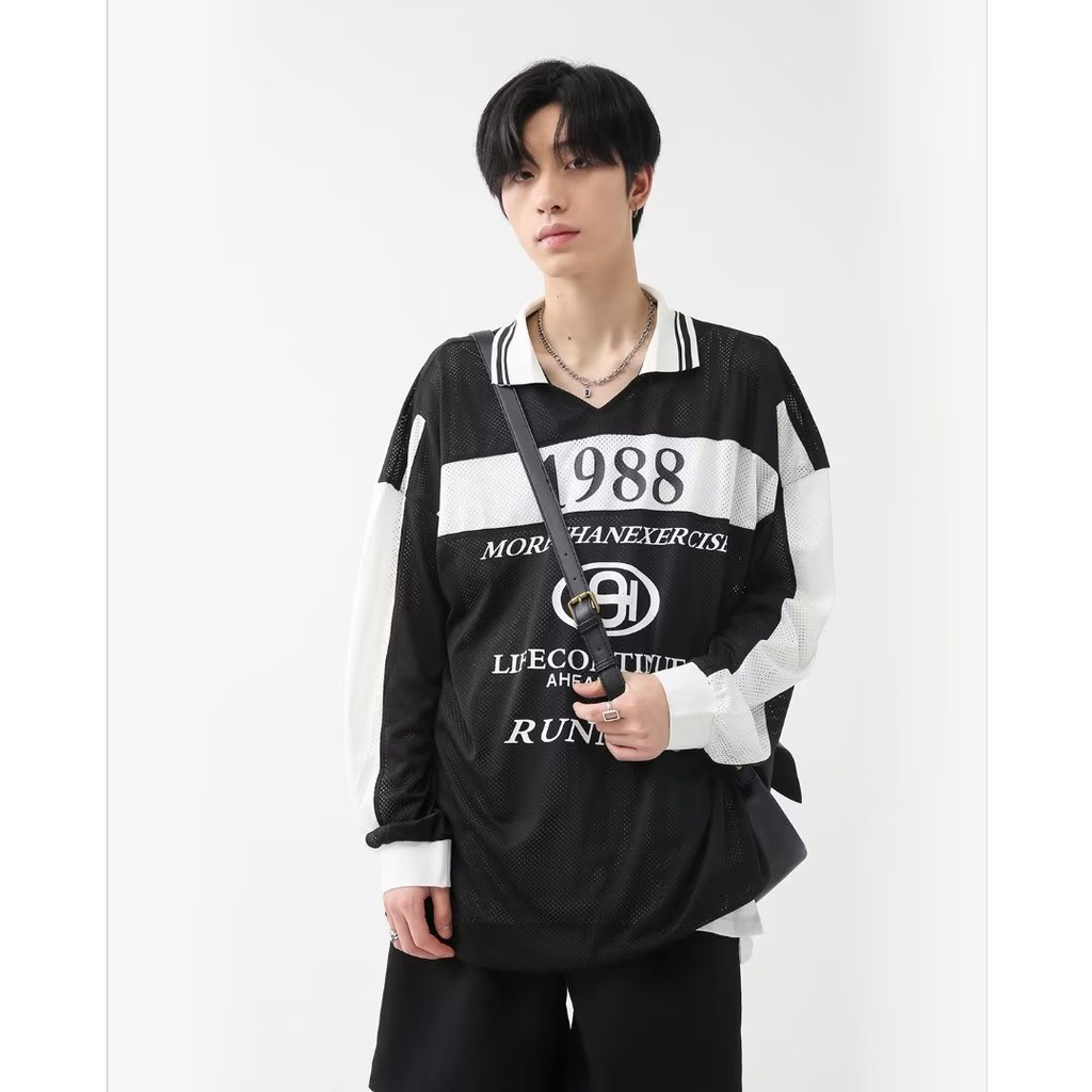 Áo Sơ Mi Tay Dài In Họa Tiết Độc Đáo Thời Trang Đường Phố Mỹ