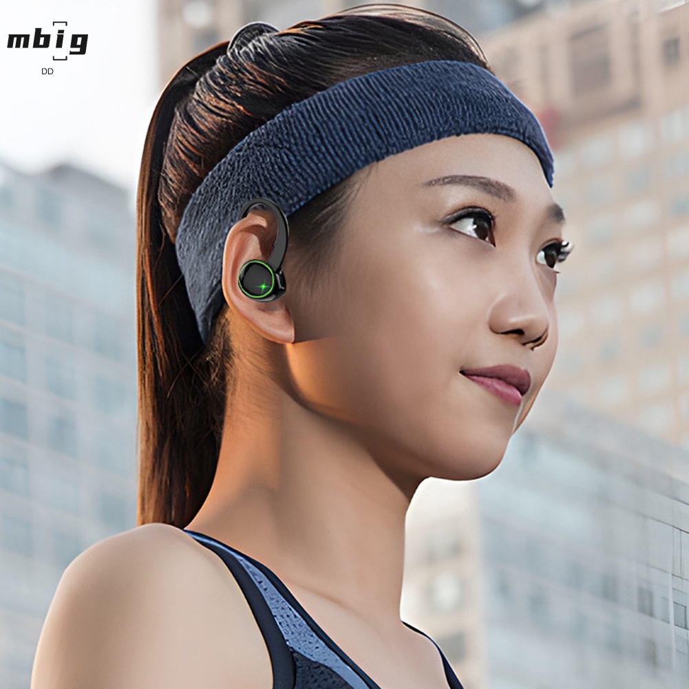 Tai Nghe Móc Tai Không Dây Màu Đen Chống Mồ Hôi Đa Năng Dùng Khi Chạy Bộ / Đạp Xe