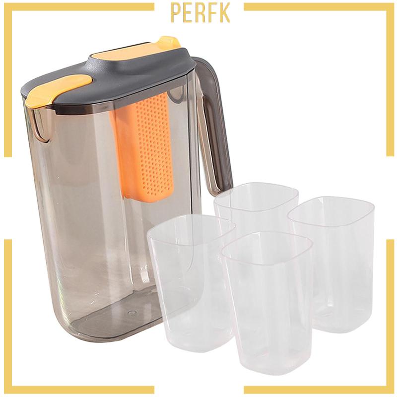 Bình Đựng Trà / Cà Phê Kín Khí Trong Suốt Kèm 4 Cốc