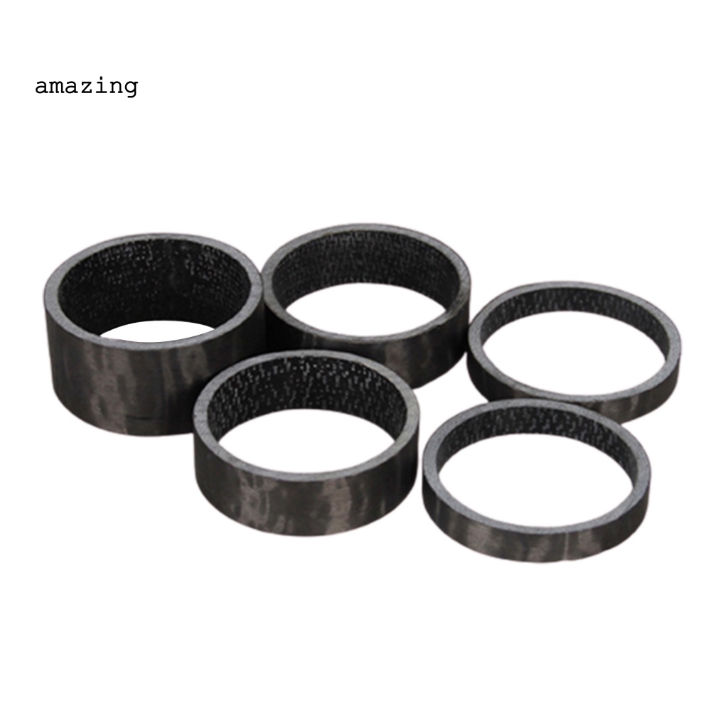Bộ 5 Vòng Đệm Cổ Xe Đạp Bằng Sợi Carbon 5mm / 10mm / 15mm