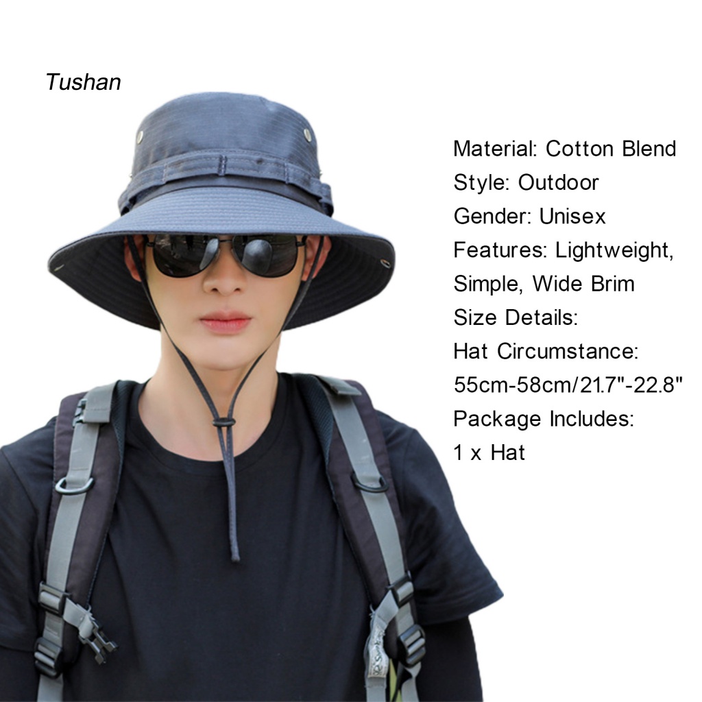 Mũ Ngư Dân Vành Rộng Màu Sắc Đơn Giản Có Thể Điều Chỉnh Kích Cỡ Dành Cho Nam Và Nữ