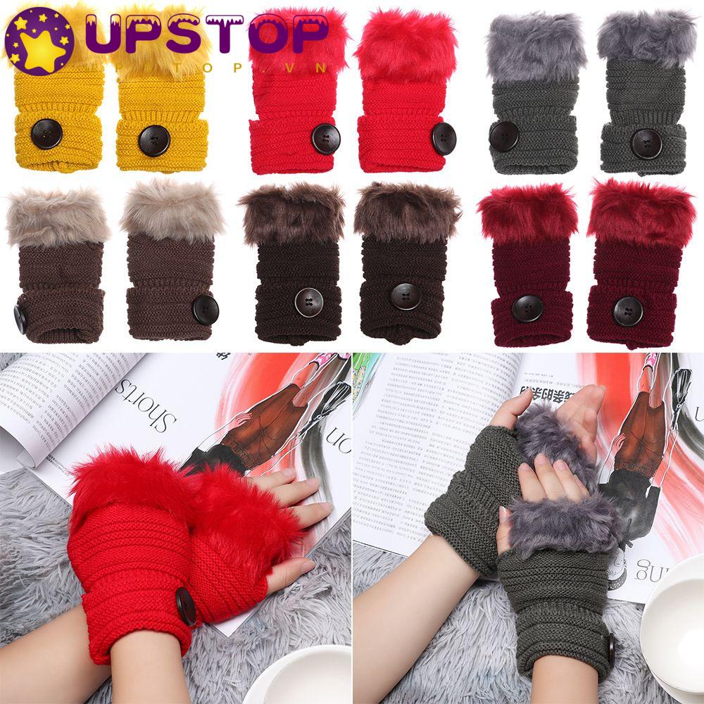 Găng Tay Lông Thỏ Giả Mềm Mại Giữ Ấm Cho Nữ