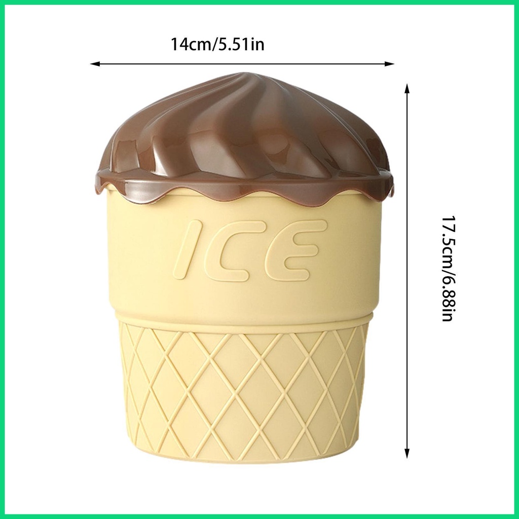 Xô Làm Lạnh Đá Bằng Silicone Có Nắp Đậy Hình Cây Kem Cho Jiwvnjiwvn
