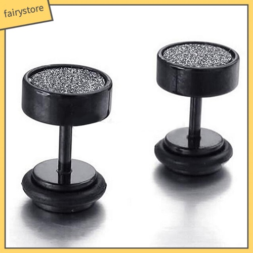 Khuyên Tai Bằng Thép Không Gỉ Màu Đen Thời Trang Unisex