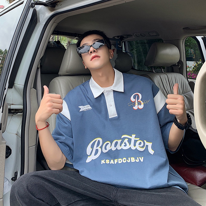 Áo Thun polo Ngắn Tay Dáng Rộng Thời Trang Mùa Hè Cá Tính Dành Cho Nam