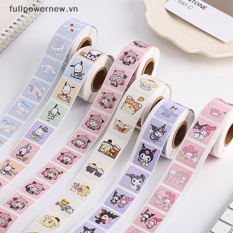 Cuộn 500 Miếng Dán Hoạt Hình Chó Sanrio ers Kuromipacha Dễ Thương Dùng Làm Quà Tặng vn