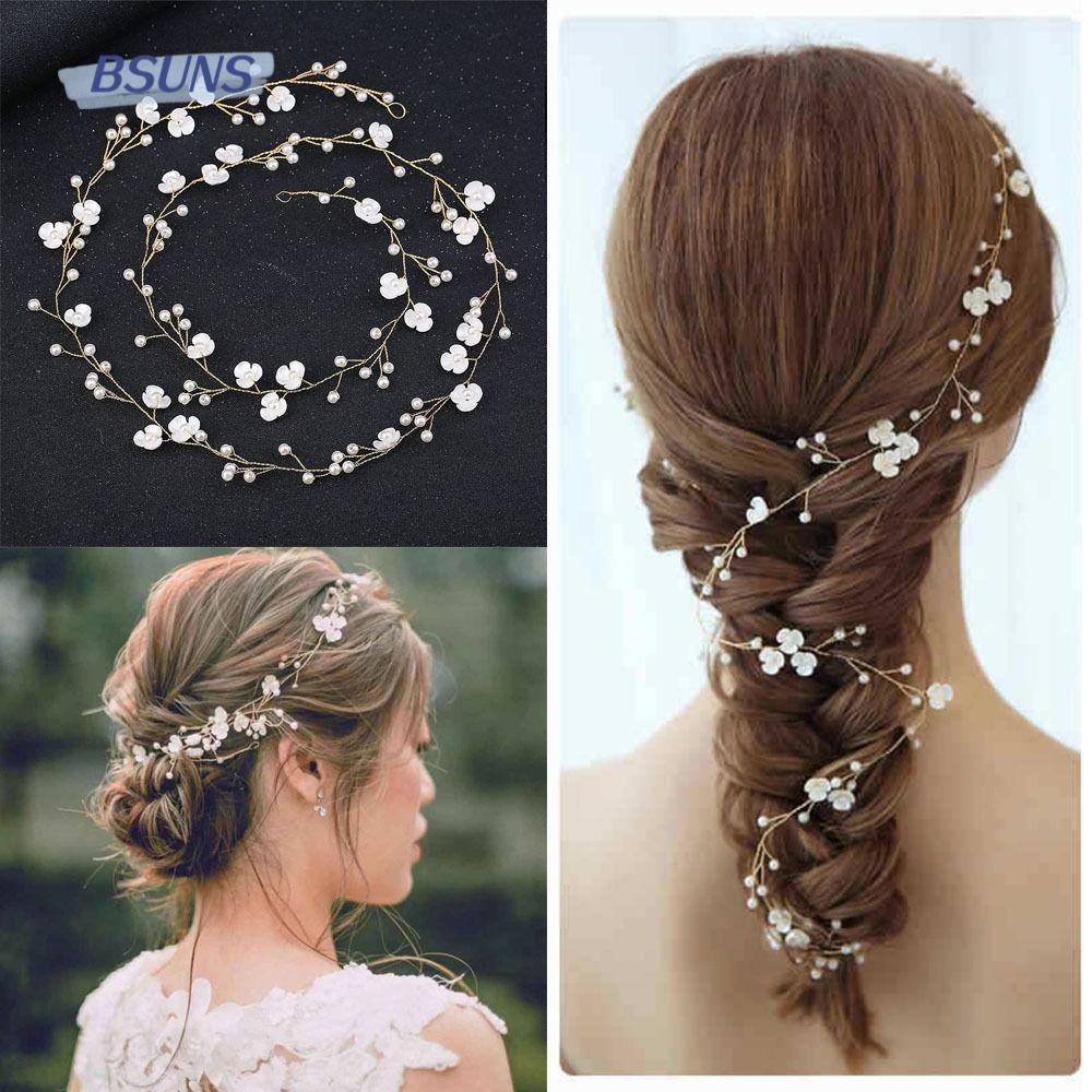 Băng Đô Cài Tóc Phối Hoa Cho Cô Dâu