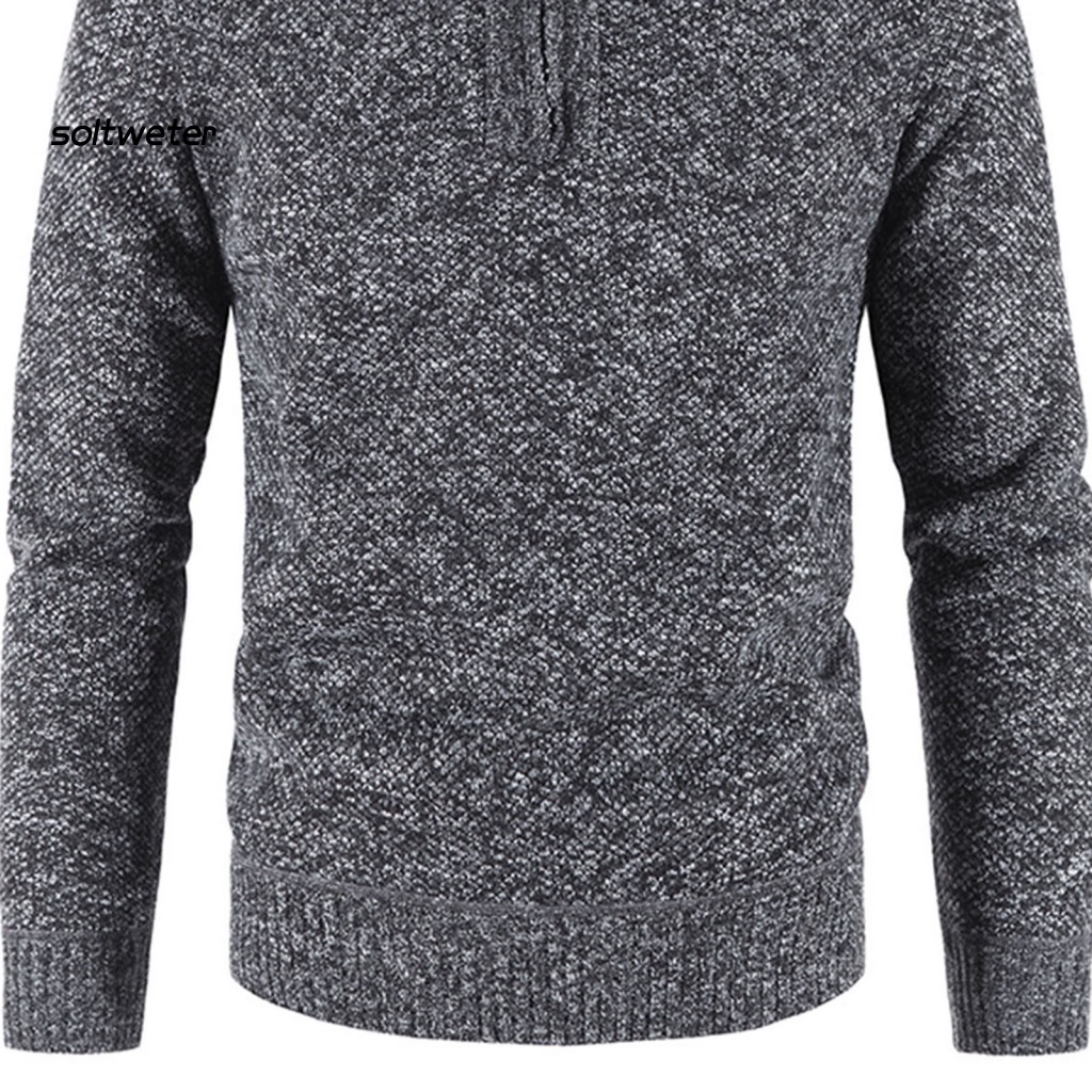 Áo Sweater Dệt Kim Cổ Lọ Tay Dài Màu Sắc Đơn Giản Có Khóa Kéo Thời Trang Thu Đông Cho Nam