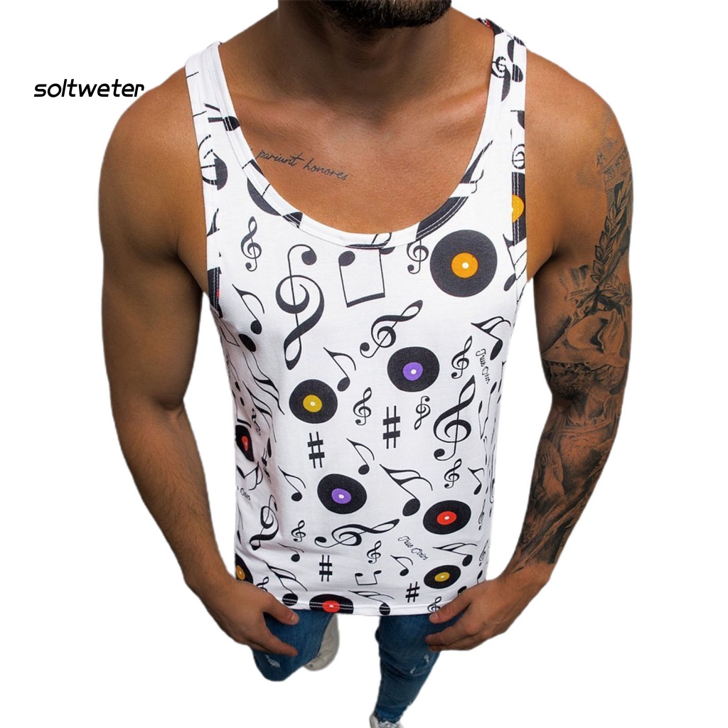 Áo Ba Lỗ Mùa Hè In Họa Tiết Nhiều Màu Sắc Cổ Điển Cho Nam