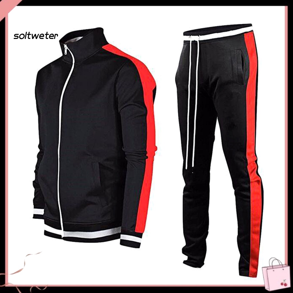 Set Đồ Thể Thao 2 Món Gồm Áo Nỉ Cổ Đứng Tay Dài Có Khóa Kéo Và Quần Dài Dây Rút Ấm Áp