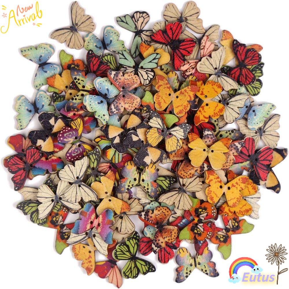 Nút Gỗ Hình Bươm Bướm Chống Thấm Nước Dùng Để May Vá