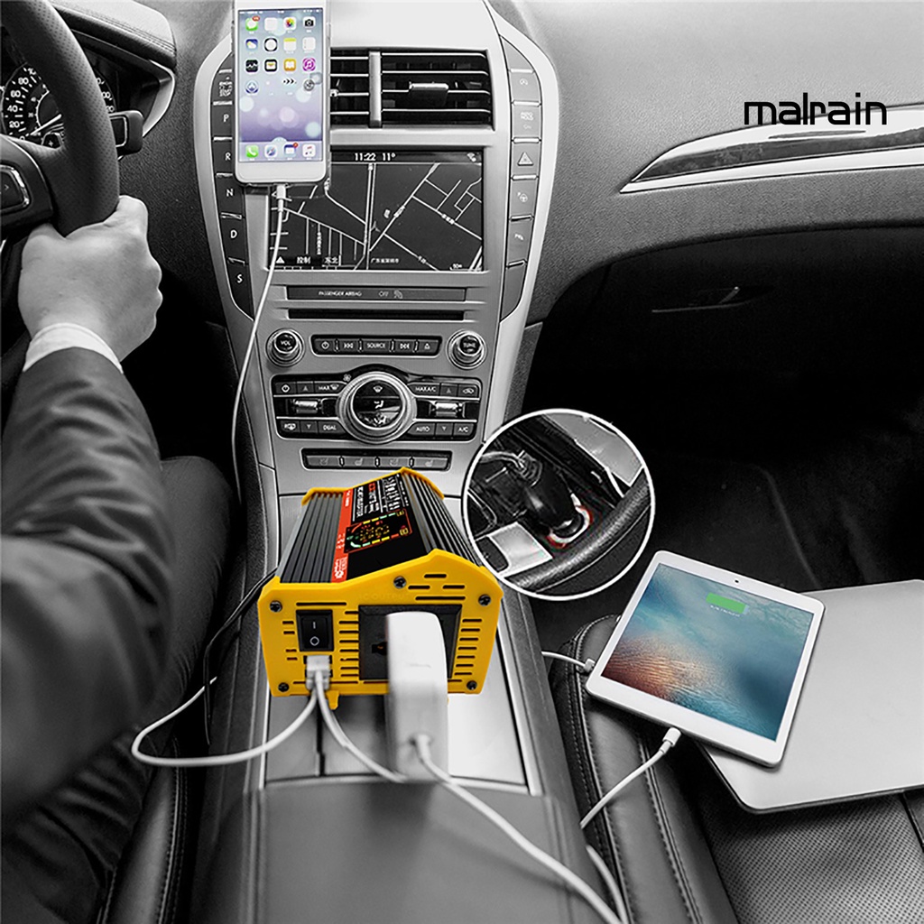 Thiết Bị Chuyển Đổi Nguồn Điện DC12V Sang AC220V / 110V Hai Cổng USB MAL- 6000W