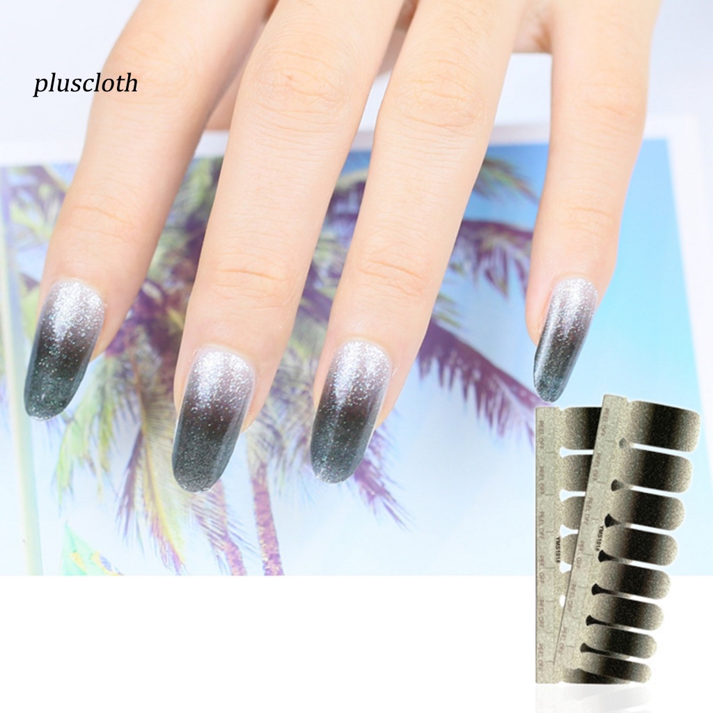 Miếng Dán Móng Tay Tự Dính Màu Gradient Lấp Lánh Thời Trang Cho Nữ