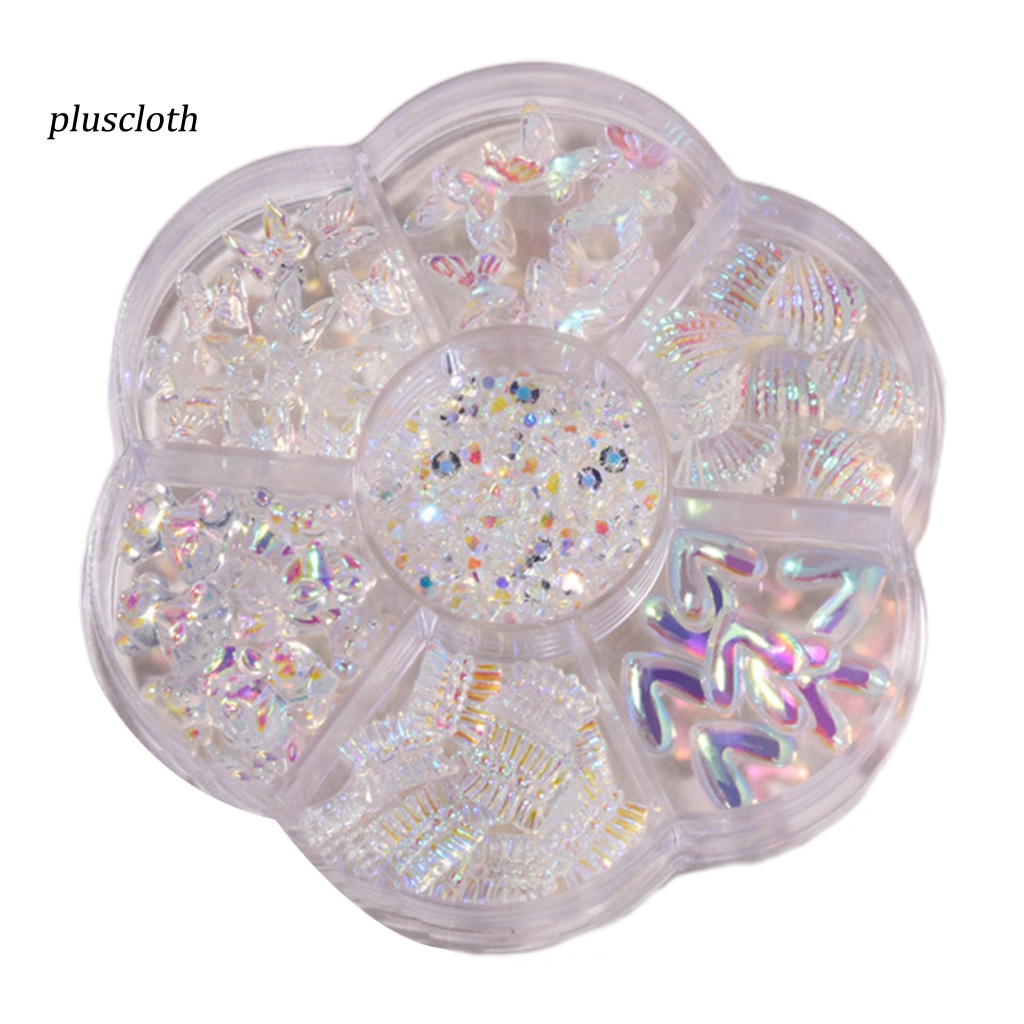 1 Hộp Hạt Đá Giả Hình Nơ / Gấu Trang Trí Móng Tay