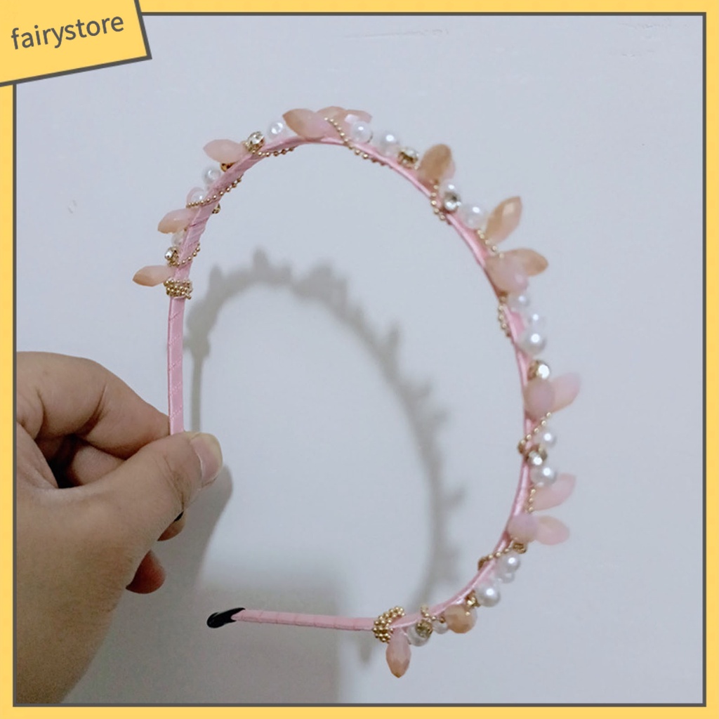 Kẹp Tóc Đính Ngọc Trai Giả Pha Lê &amp; Đá Nhiều Màu Chống Trượt Cho Nữ