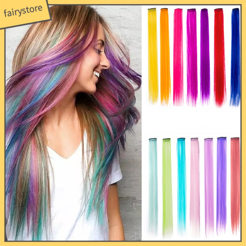 Set 2 / 3 Kẹp Tóc Giả Thẳng / Tóc Vô Hình Nhiều Màu Chịu Nhiệt Độ Cao