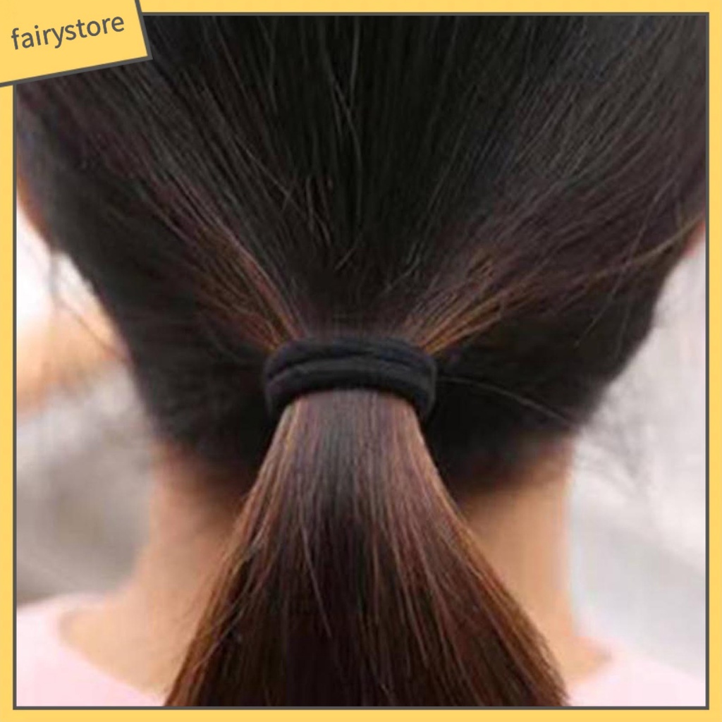 Dây Cột Tóc Màu Đen Dày Dặn Co Giãn Tốt Chống Mòn Độ Bền Cao Tiện Dụng Cho Nữ