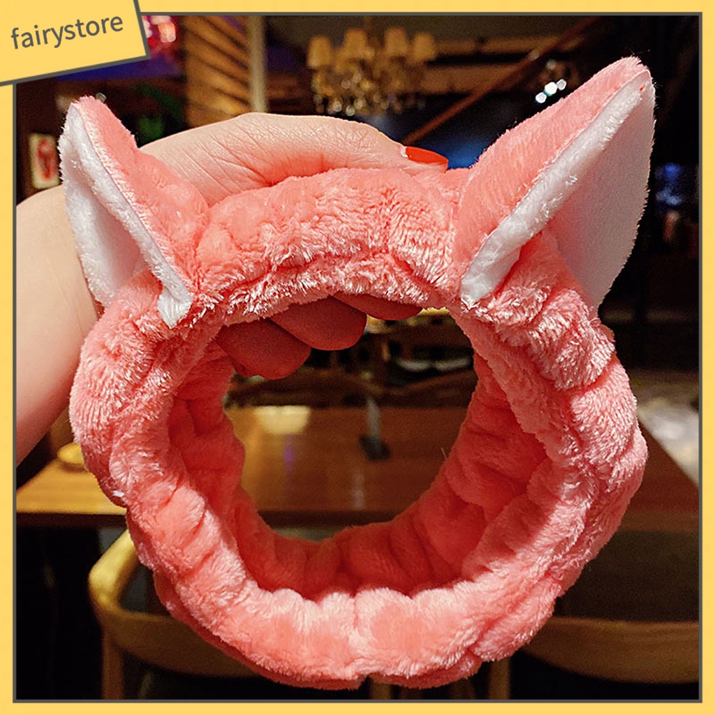 Băng Đô Nhung Mềm Co Giãn Cao Hình Tai Thỏ Dễ Thương Cho Nữ