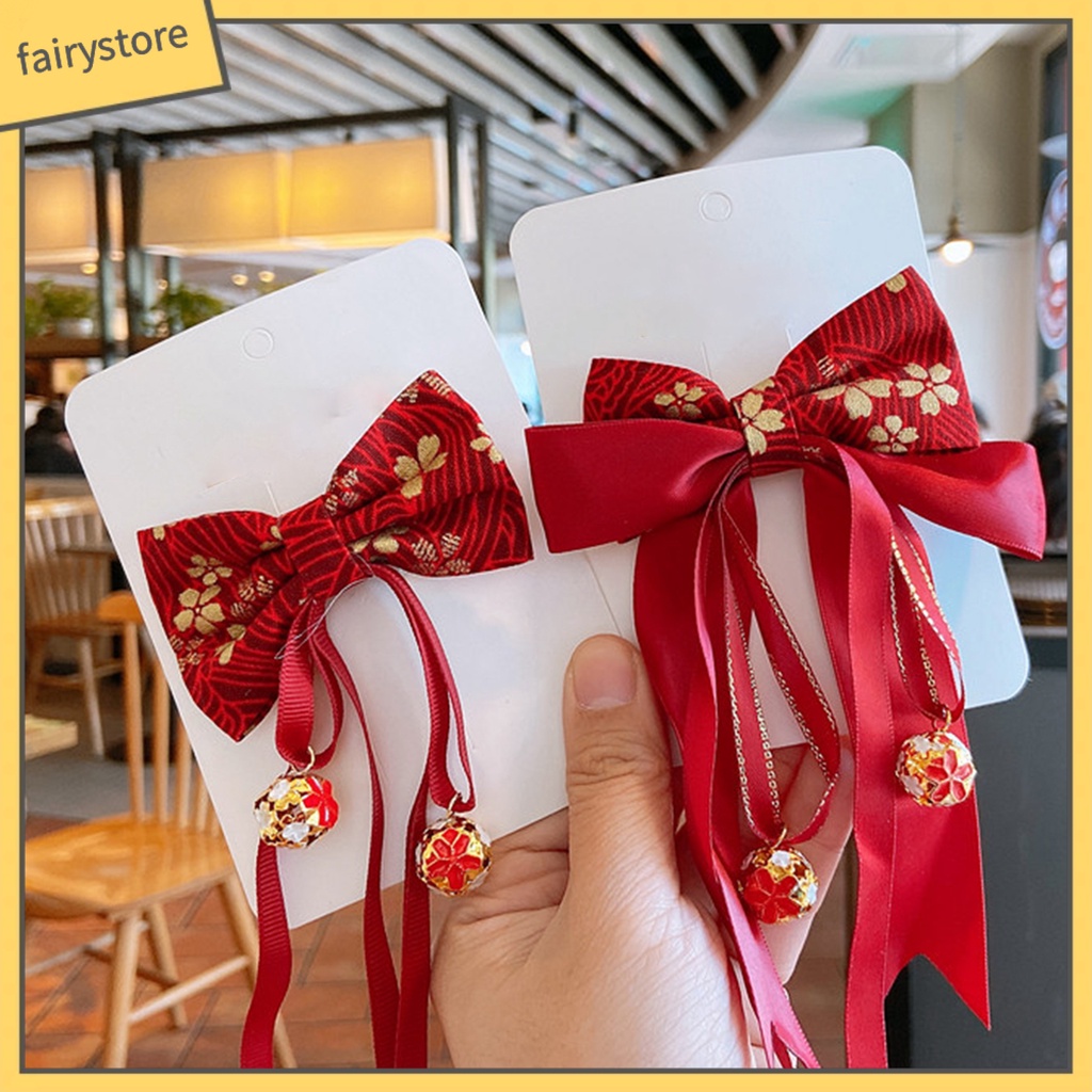 Kẹp Tóc Tua Rua Phong Cách Trung Hoa Cổ Điển Mừng Năm Mới Cho Bé Gái