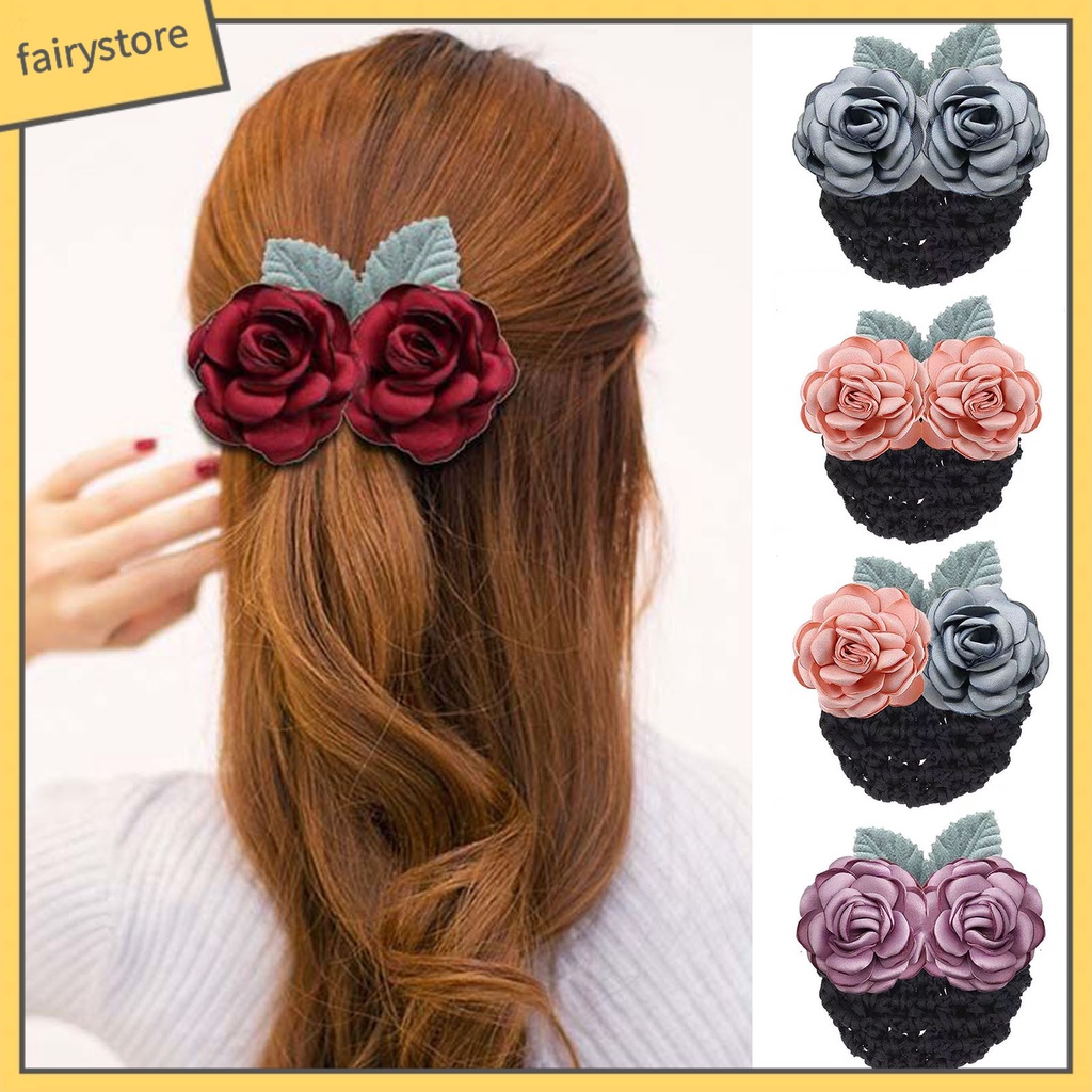 Dây Buộc Tóc Co Giãn Hình Chiếc Lá Màu Sắc Tương Phản Chống Rơi Vỡ Dành Cho Nữ