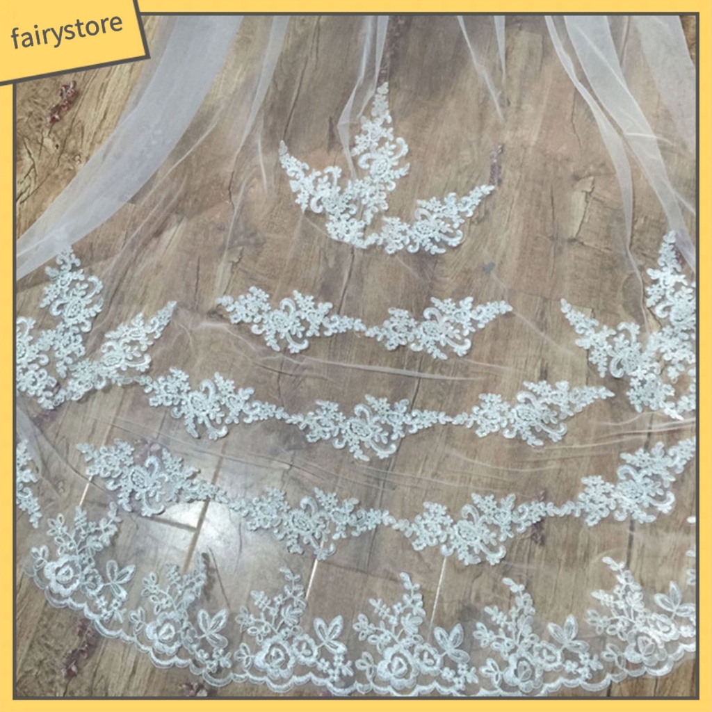 Mạng Che Mặt Phối Lưới Một Lớp 300CM Cho Cô Dâu