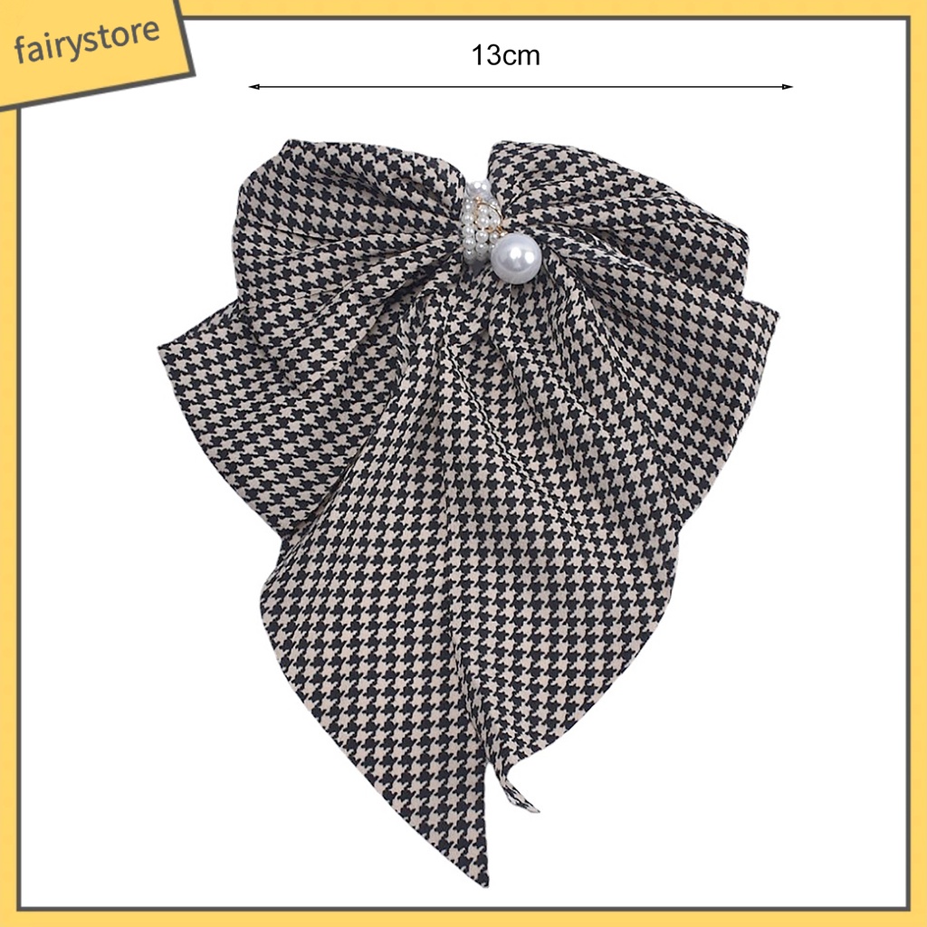 Kẹp Tóc Nơ Nhiều Lớp Đính Ngọc Trai Giả Thanh Lịch Cho Nữ