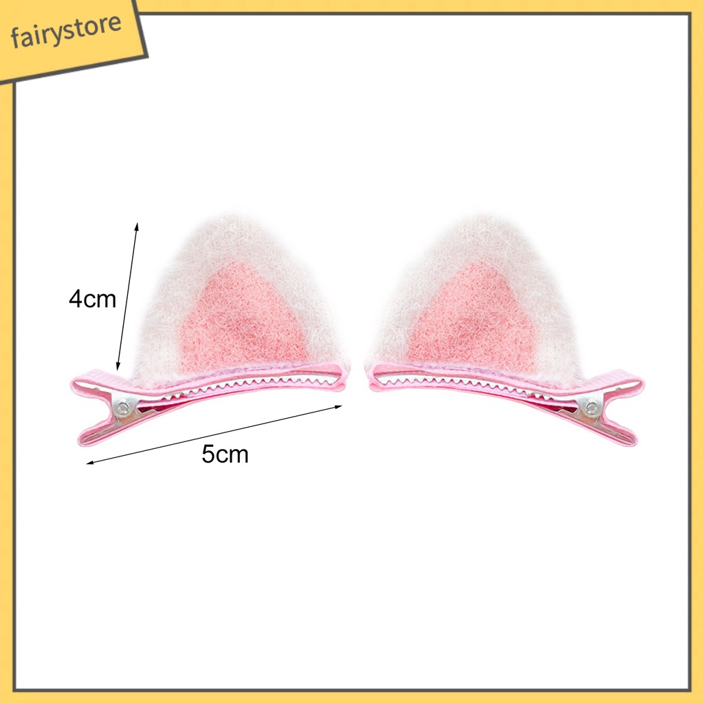 1 Cặp Kẹp Tóc Hình Tai Mèo Nhiều Màu Xinh Xắn