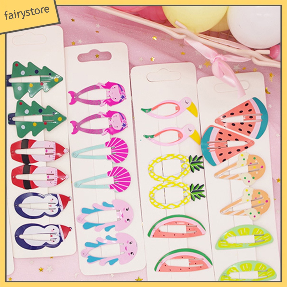 Set 6 Kẹp Tóc Hoạt Hình Xinh Xắn Cho Bé Gái