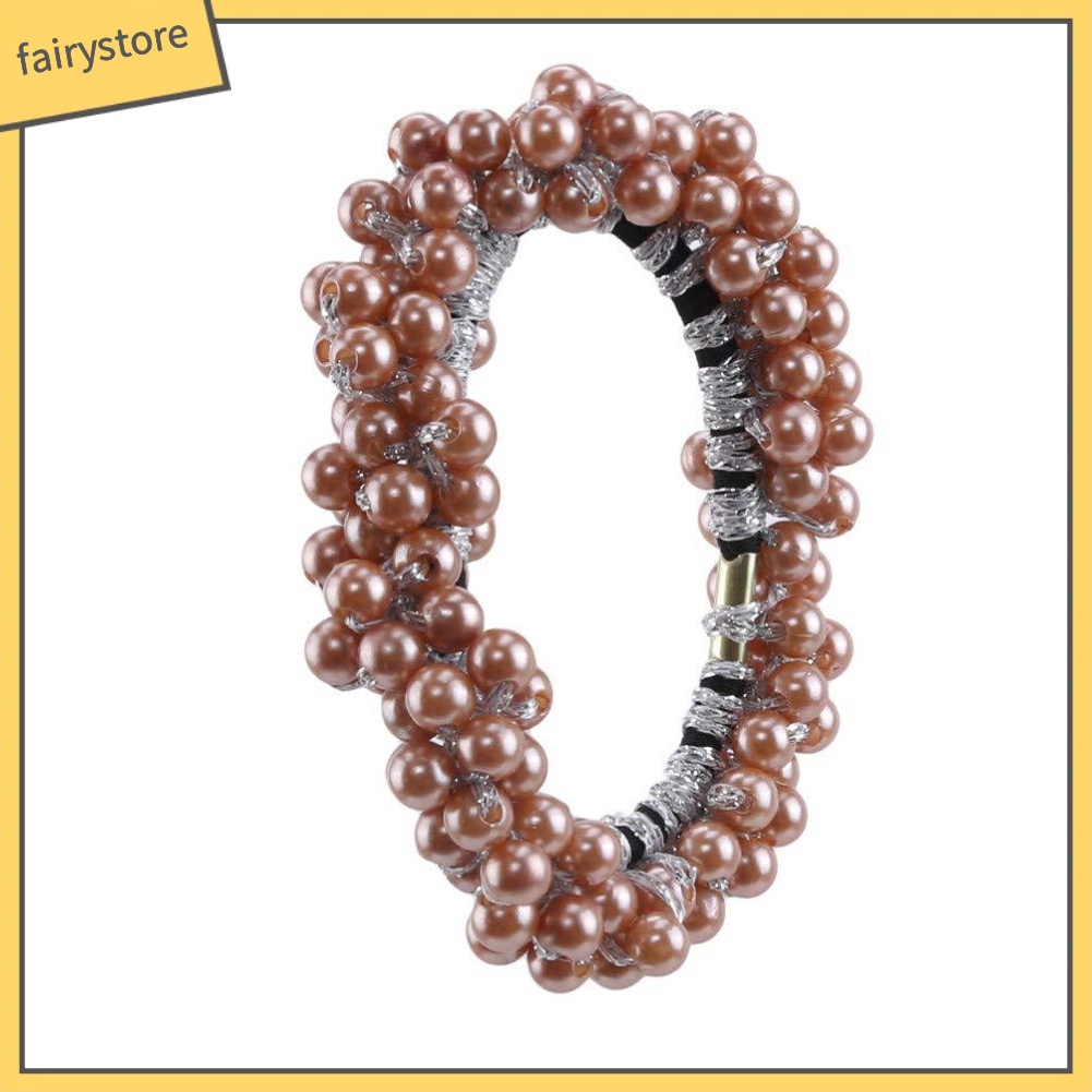 Dây Cột Tóc Co Giãn Đính Ngọc Trai Giả Thời Trang Cho Nữ